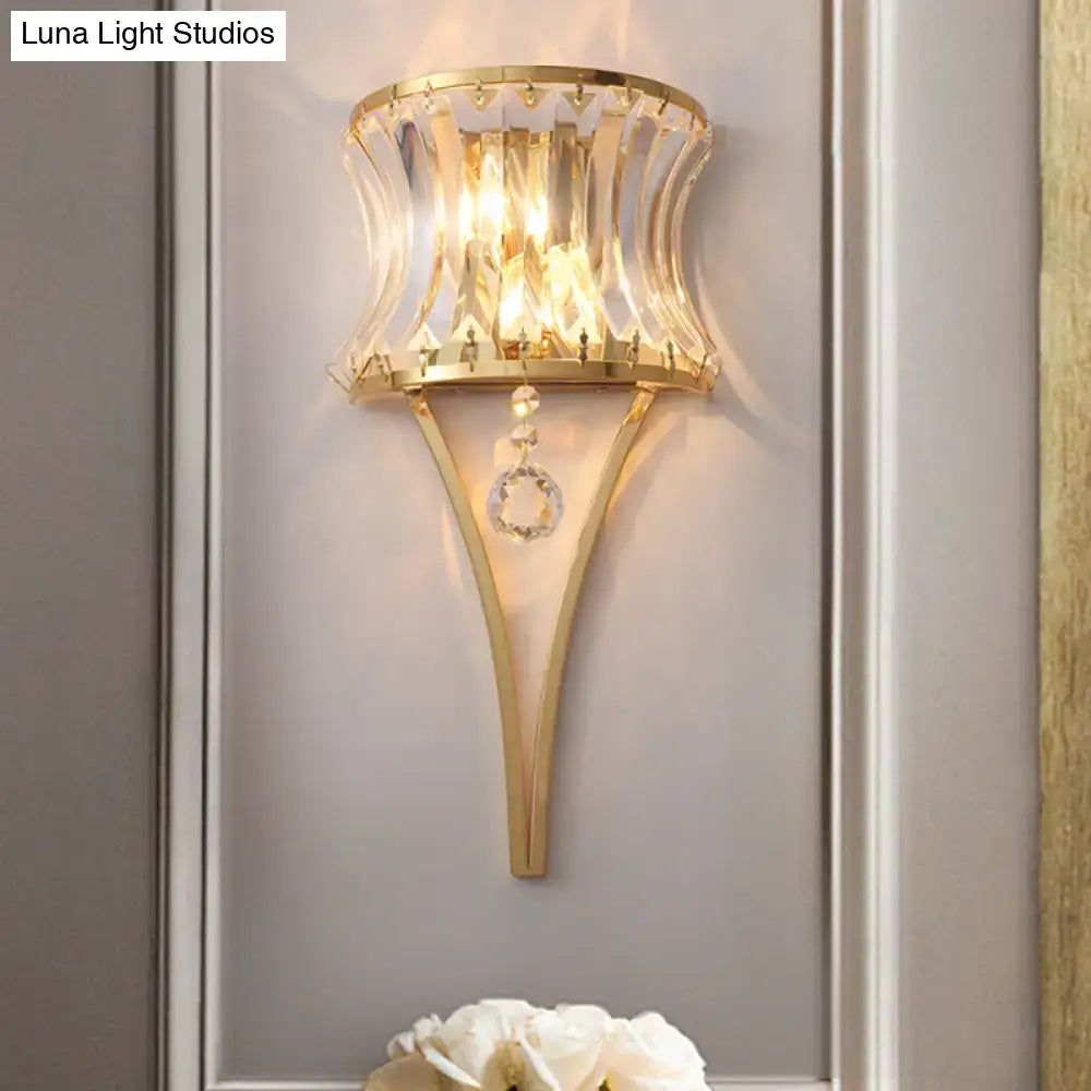 Gold crystal wall light vintage prism style by Decorbites ornate gold sconce with crystals on Tampa Home & Garden Store