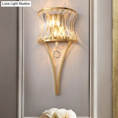 Gold crystal wall light vintage prism style by Decorbites ornate gold sconce with crystals on Tampa Home & Garden Store
