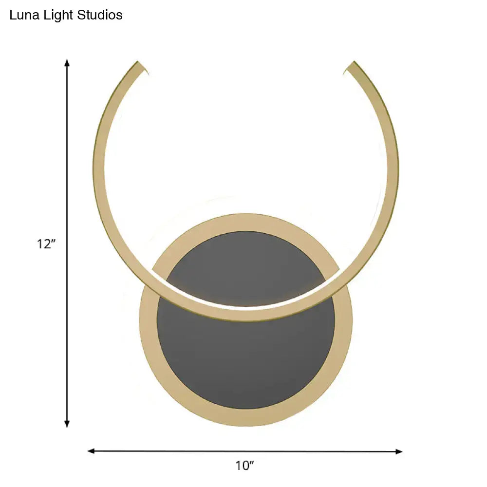 Gold Ring LED Wall Sconce by Decorbites; gold ring and dark gray backplate, 10x12 in on Tampa Home & Garden Store