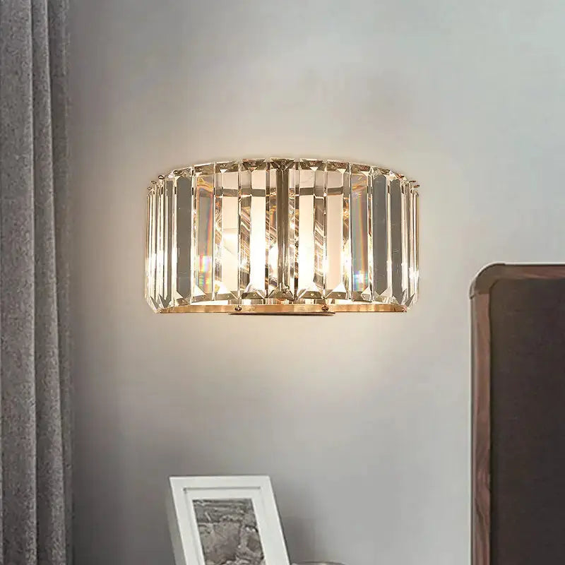 Modern gold faceted crystal wall sconce by Decorbites for bedroom lighting on Tampa Home & Garden Store