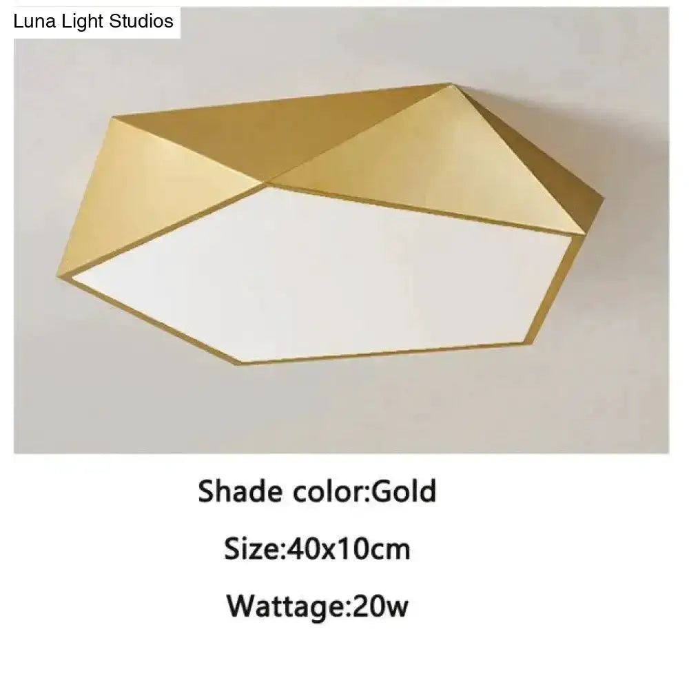 Modern Gold Faceted Surface Mounted Fixtures