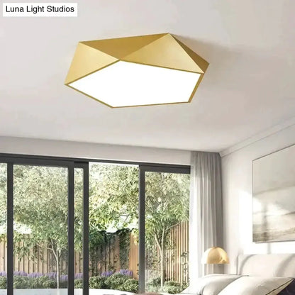 Modern Gold Faceted Surface Mounted Fixtures