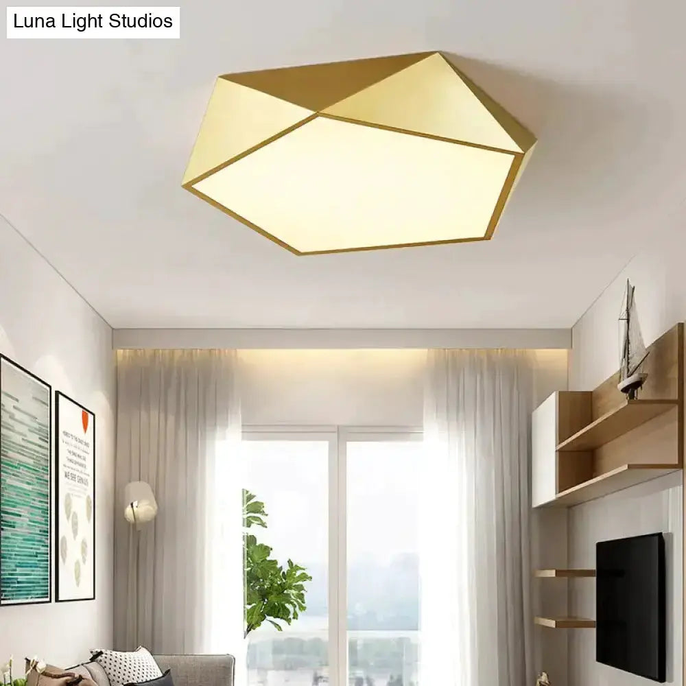 Modern Gold Faceted Surface Mounted Fixtures