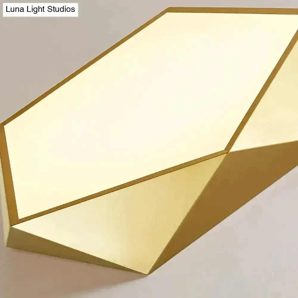 Modern Gold Faceted Surface Mounted Fixtures