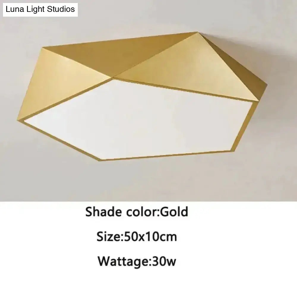 Modern Gold Faceted Surface Mounted Fixtures