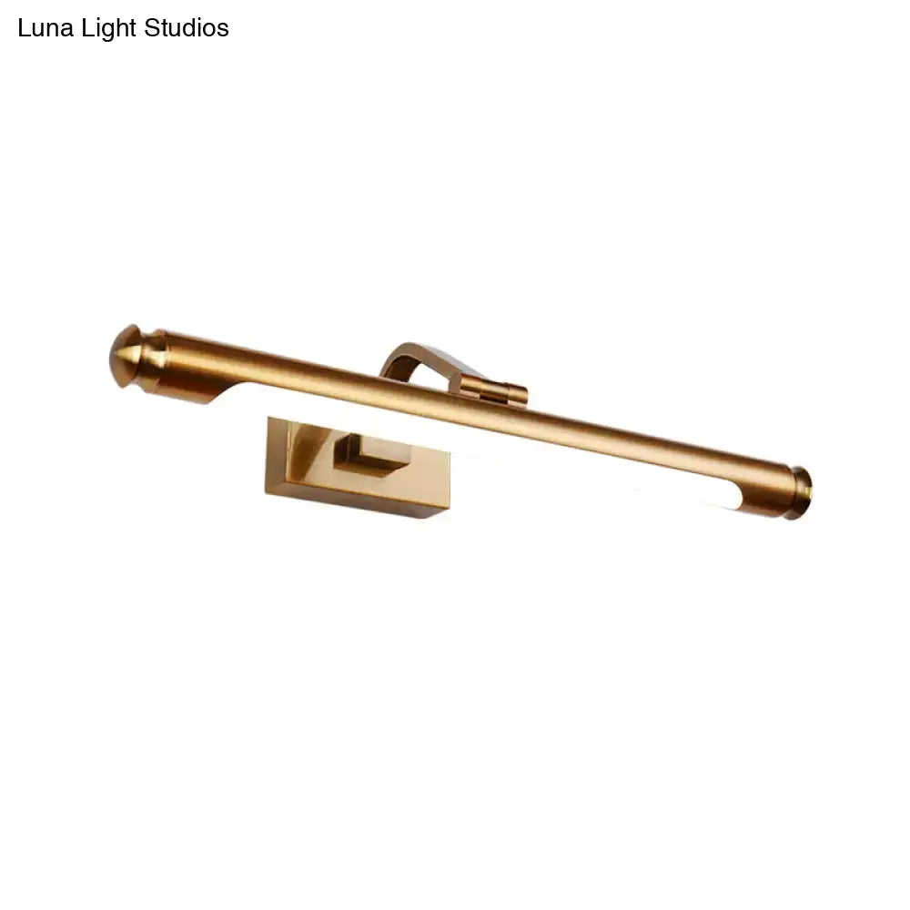 Gold Tubed Vanity Light by Decorbites, gold metal LED bar with diffuser and wall mount on Tampa Home & Garden Store