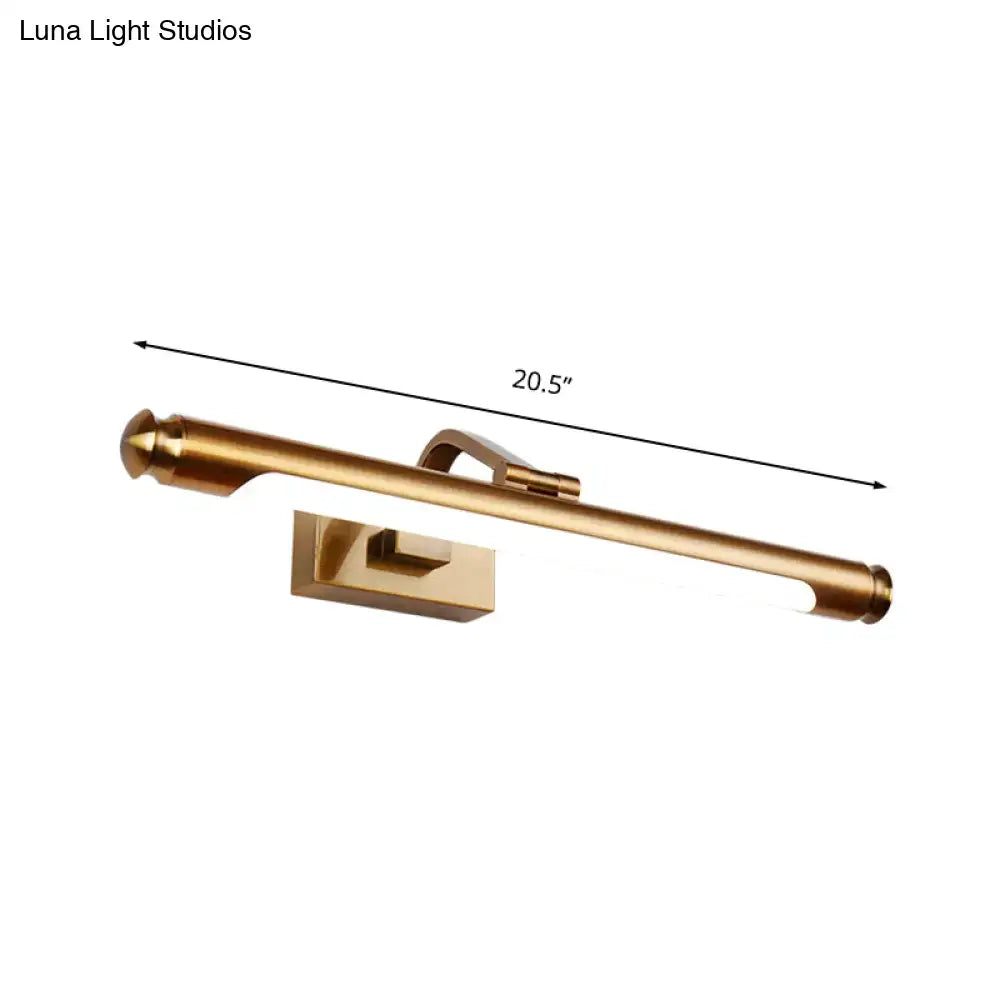 Decorbites Gold Tubed Vanity Light with brass finish and wall mount, 20.5 in long on Tampa Home & Garden Store