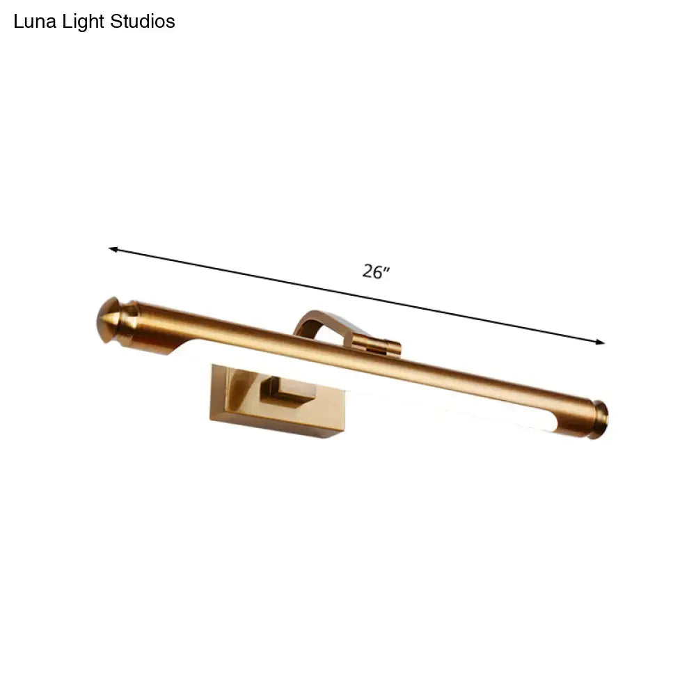 Gold tubed vanity light by Decorbites, 26in brass metal wall-mount fixture on Tampa Home & Garden Store
