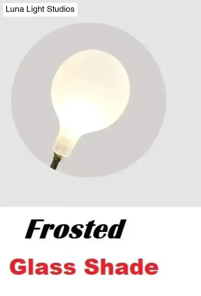 Wall light with frosted glass shade close-up bulb, Luna Light Studios watermark on Tampa Home & Garden Store