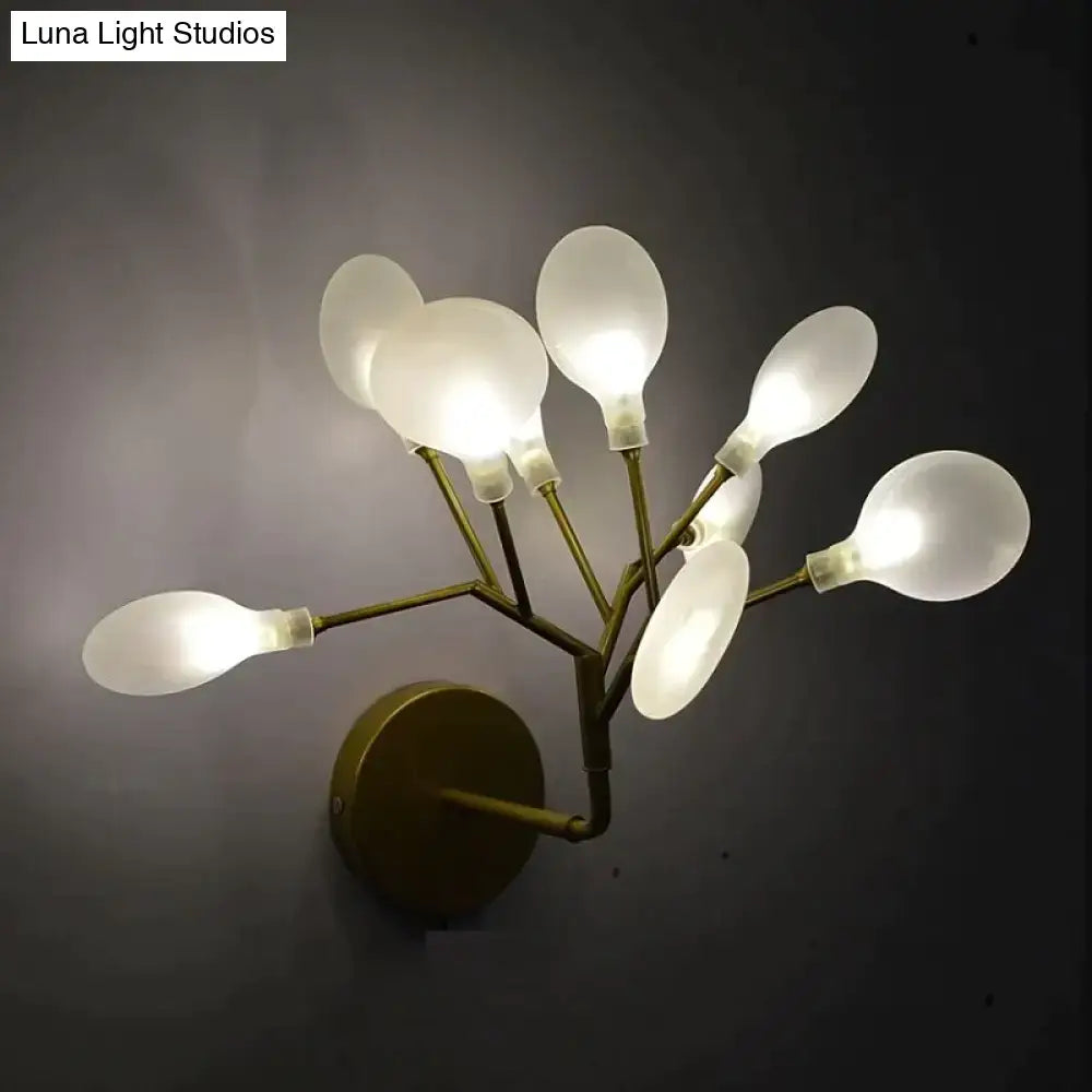 Modern gold firefly tree branch LED wall light by Decorbites with frosted bulbs on Tampa Home & Garden Store