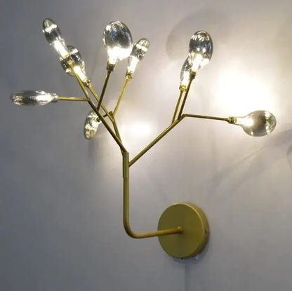 Wall light modern gold firefly tree branch LED lamp by Decorbites on Tampa Home & Garden Store