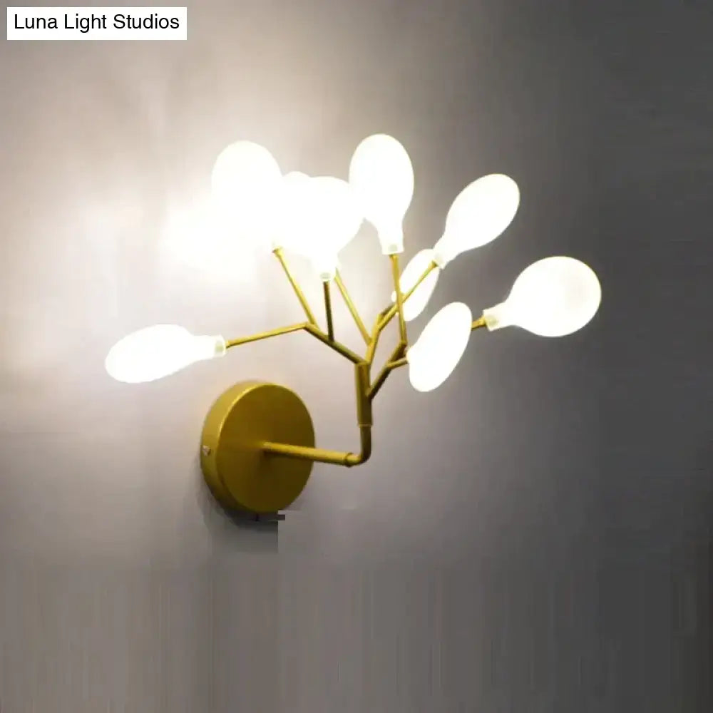 Wall light Decorbites modern gold firefly tree branch LED fixture with multiple bulbs on Tampa Home & Garden Store