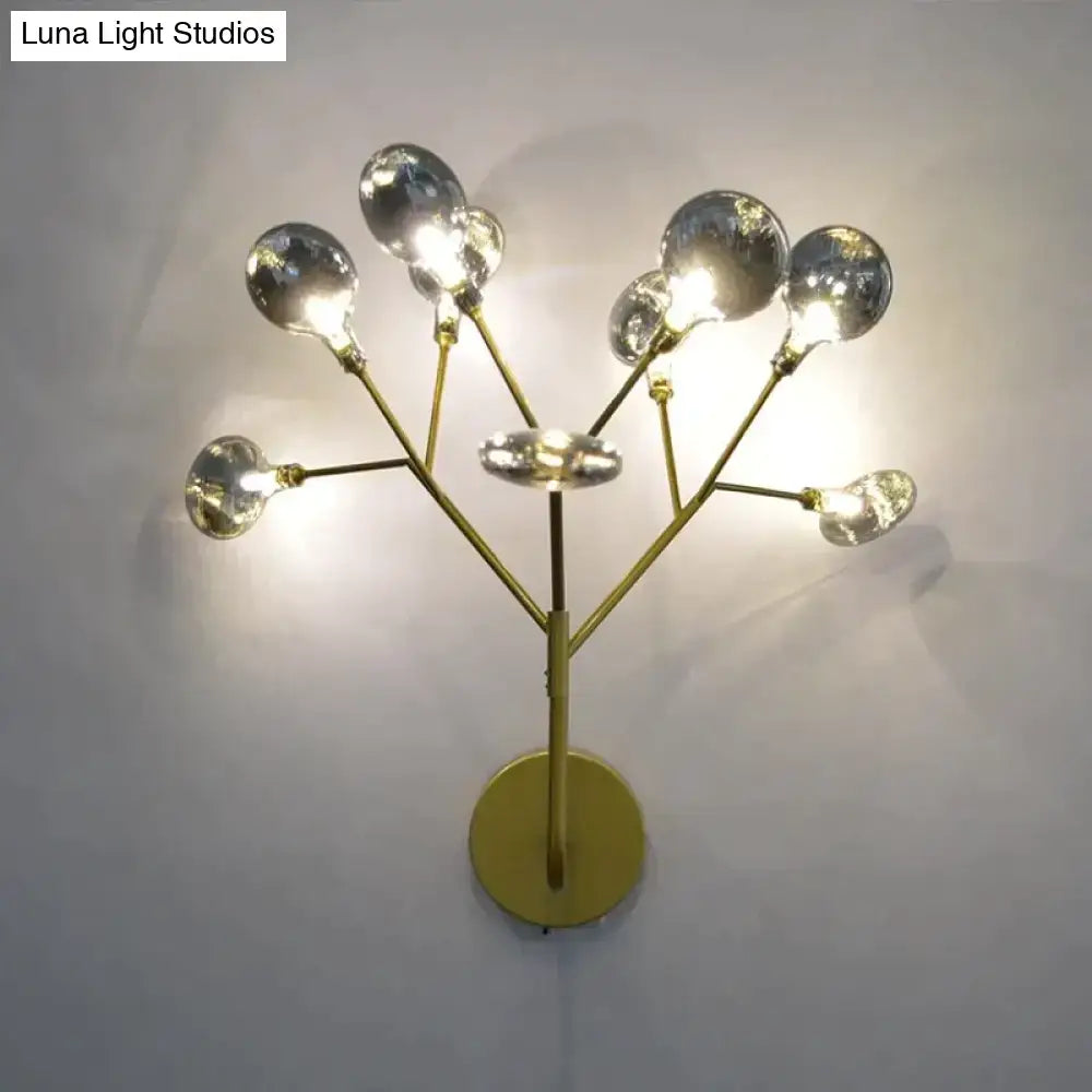 Modern gold firefly tree-branch LED wall light by Decorbites with glass bulb tips on Tampa Home & Garden Store