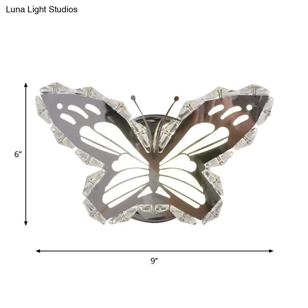 Gold Crystal Fish Sconce butterfly-shaped wall light with crystal edges in gold finish on Tampa Home & Garden Store