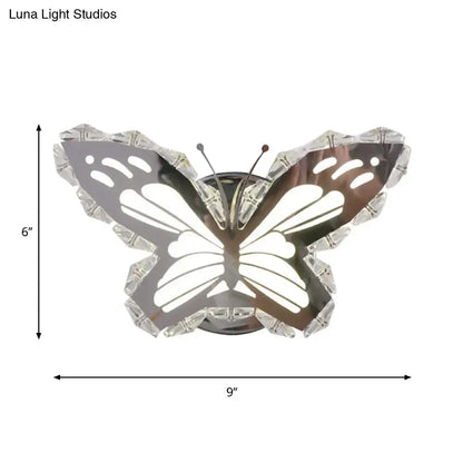 Gold Crystal Fish Sconce butterfly-shaped wall light with crystal edges in gold finish on Tampa Home & Garden Store