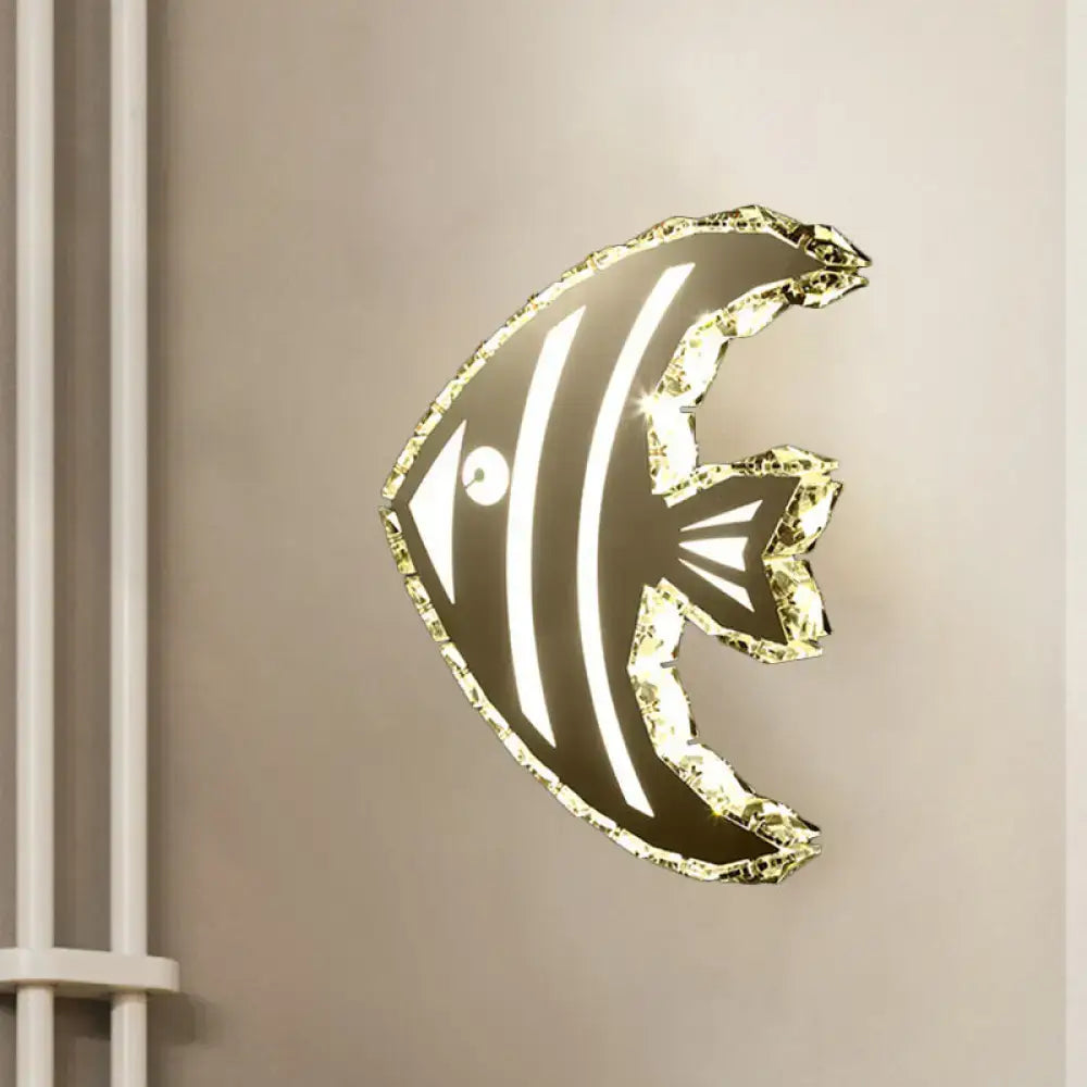 Gold Crystal Fish Sconce decorative wall light with crystal trim Decorbites on Tampa Home & Garden Store