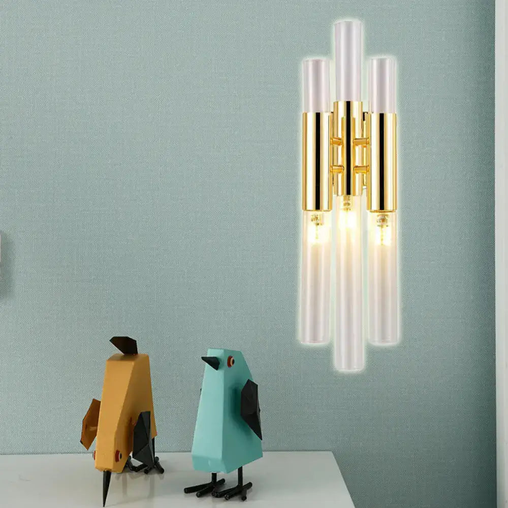 Gold frosted glass sconce with crystal accents, wall-mounted decorative lighting on Tampa Home & Garden Store