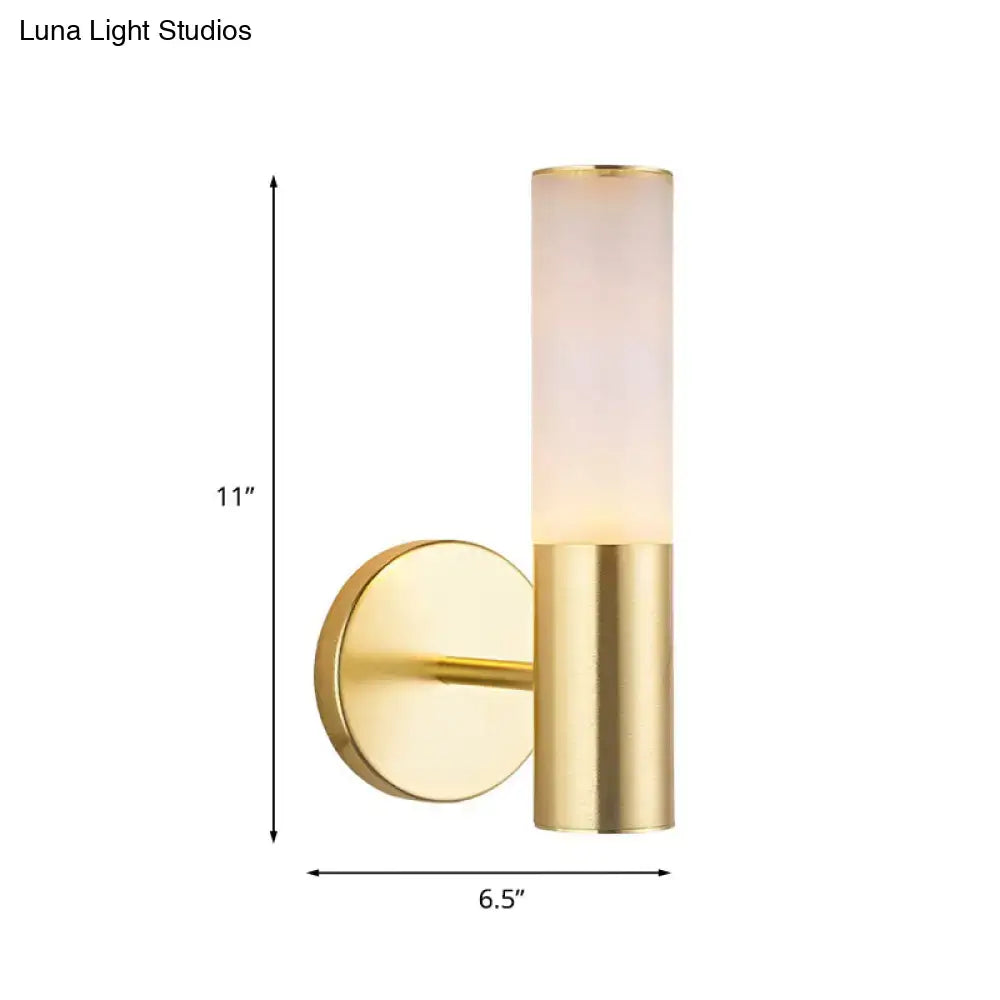 Gold frosted glass wall sconce lamp with brass finish, 11in tall Decorbites on Tampa Home & Garden Store