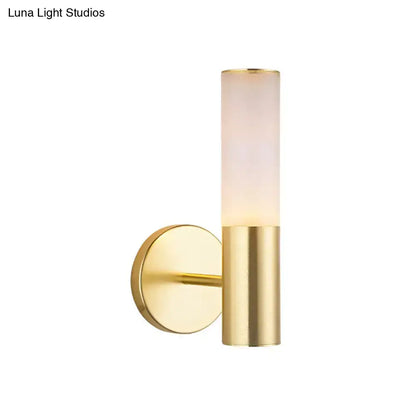 Gold frosted glass wall sconce with brass mount by Decorbites on Tampa Home & Garden Store