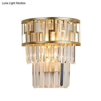 Modern gold geometric crystal wall lamp sconce by Decorbites, brass finish on Tampa Home & Garden Store