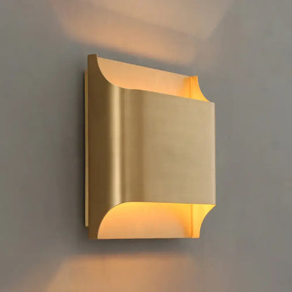 Decorbites Gold Geometric G9 12-Inch Wall Sconce, gold metal wall light with warm glow on Tampa Home & Garden Store