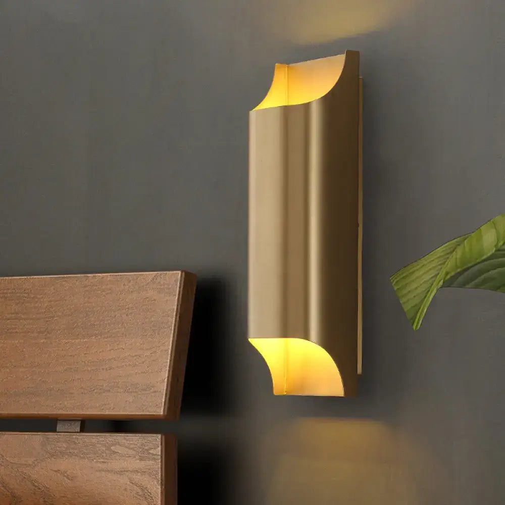 Decorbites Gold Geometric G9 12-Inch Wall Sconce brass finish with curved light openings on Tampa Home & Garden Store
