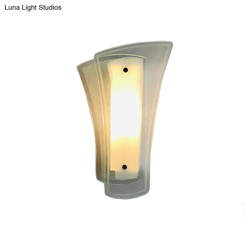 Gold clear glass living room sconce by Decorbites, modern curved wall light on Tampa Home & Garden Store
