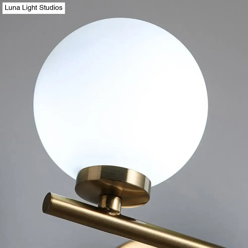 Gold Opal Glass Wall Light by Decorbites, brass finish with spherical globe shade on Tampa Home & Garden Store