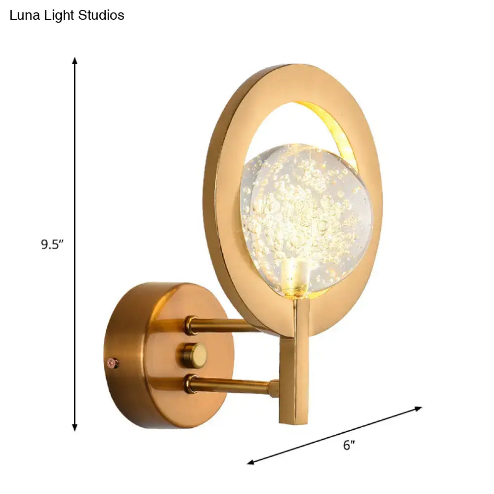 Gold Crystal Glamour Wall Lamp gold finish wall sconce with crystal glass orb by Decorbites on Tampa Home & Garden Store