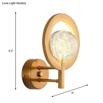 Gold Crystal Glamour Wall Lamp gold finish wall sconce with crystal glass orb by Decorbites on Tampa Home & Garden Store