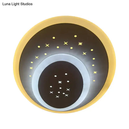 Gold Heart Pendant Wall Light by Decorbites, round gold ring with starry inner panel on Tampa Home & Garden Store