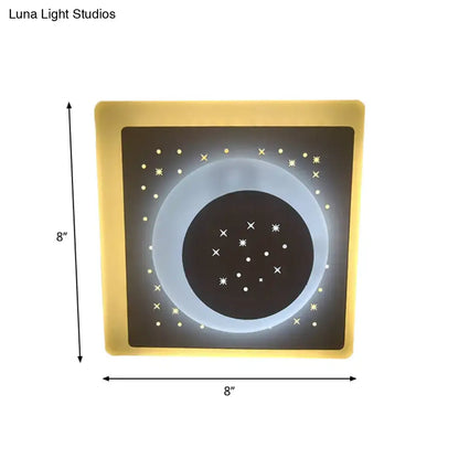 Gold Heart Pendant Wall Light with celestial panel, gold frame Decorbites 8x8 in on Tampa Home & Garden Store
