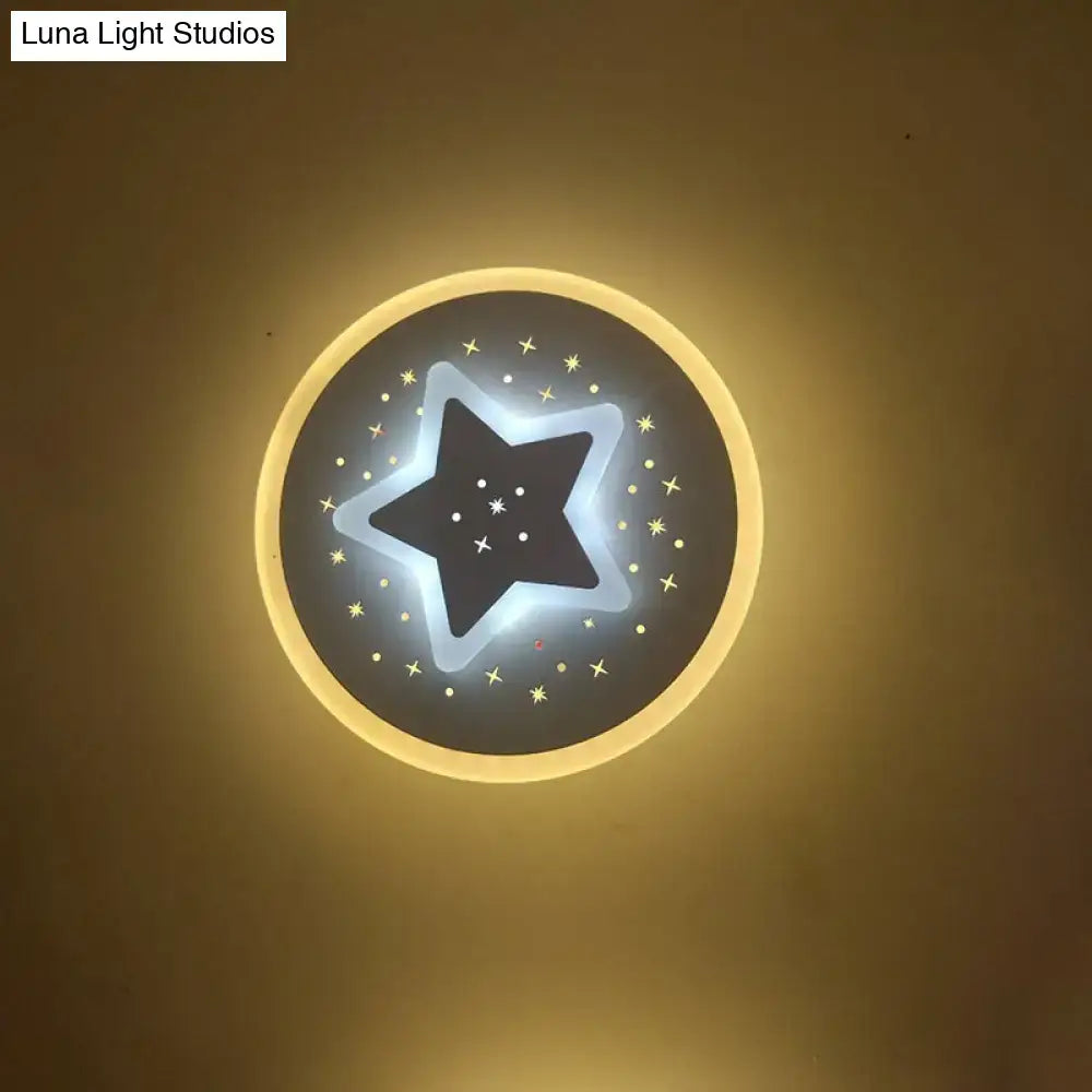 Gold Heart Pendant Wall Light with star motif and warm glow by Decorbites on Tampa Home & Garden Store