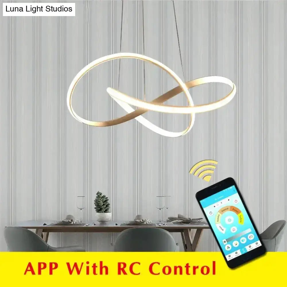 Moedern Gold Infinity Pendant Light Living Room