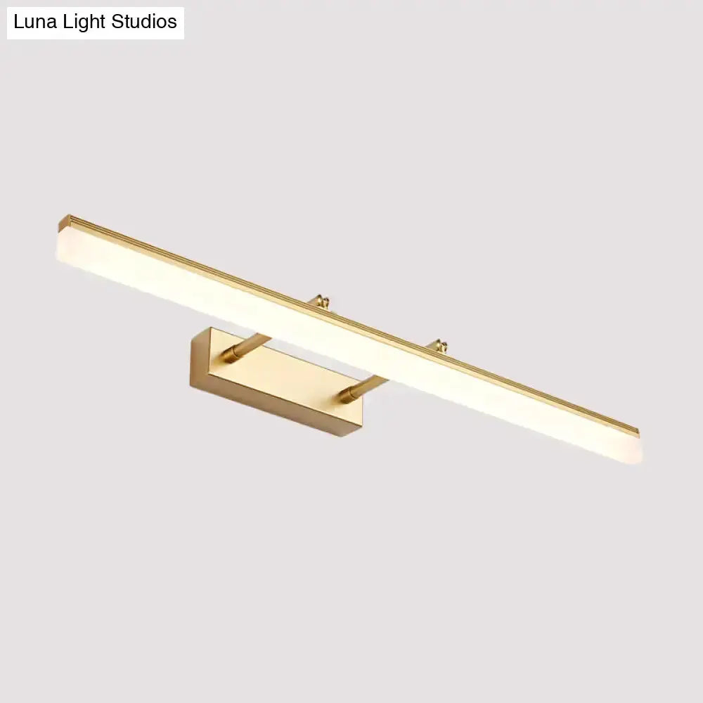 Modern Gold LED Vanity Lamp, Linear Wall Light