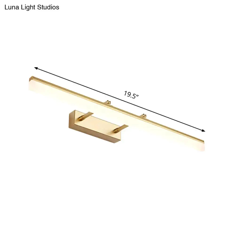 Modern Gold LED Vanity Lamp, Linear Wall Light