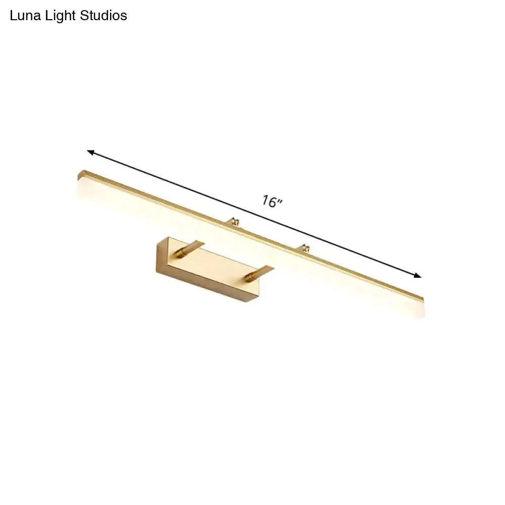 Modern Gold LED Vanity Lamp, Linear Wall Light