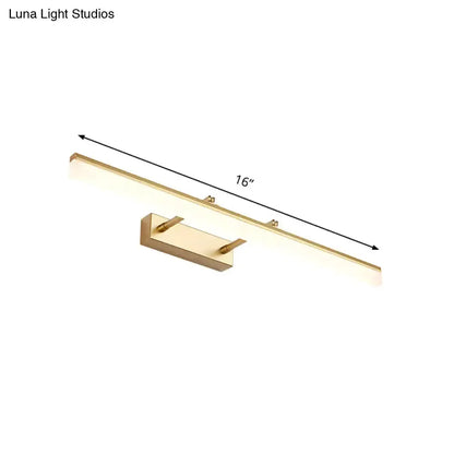 Modern Gold LED Vanity Lamp, Linear Wall Light