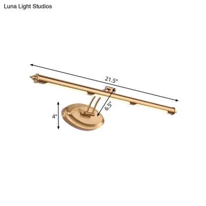 Modern gold LED vanity light bathroom sconce in bar style with 29.5in fixture width on Tampa Home & Garden Store