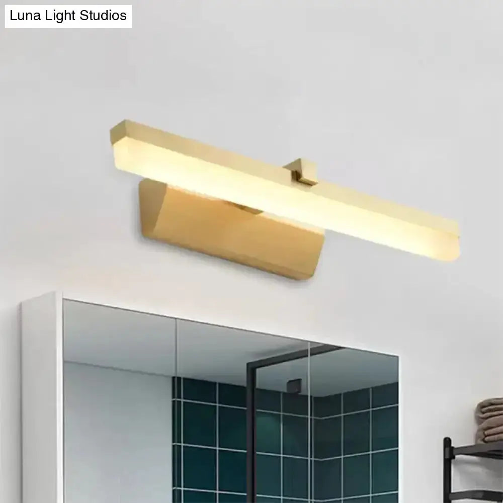 Modern gold LED vanity light 16-inch bathroom wall sconce in brass finish Decorbites on Tampa Home & Garden Store
