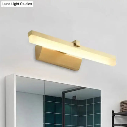 Modern gold LED vanity light 16-inch bathroom wall sconce in brass finish Decorbites on Tampa Home & Garden Store