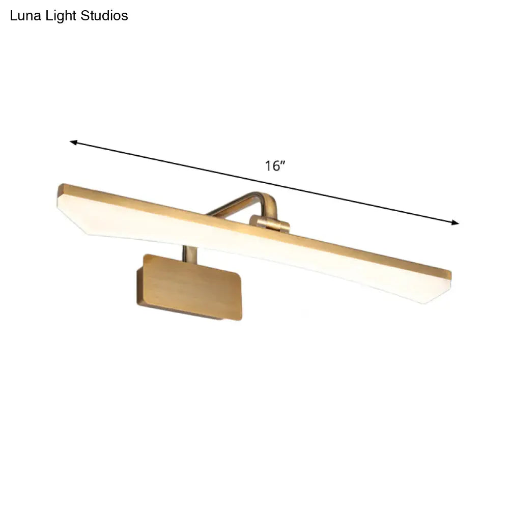 Gold warm LED wall light Decorbites, 16-inch linear vanity fixture with backplate on Tampa Home & Garden Store