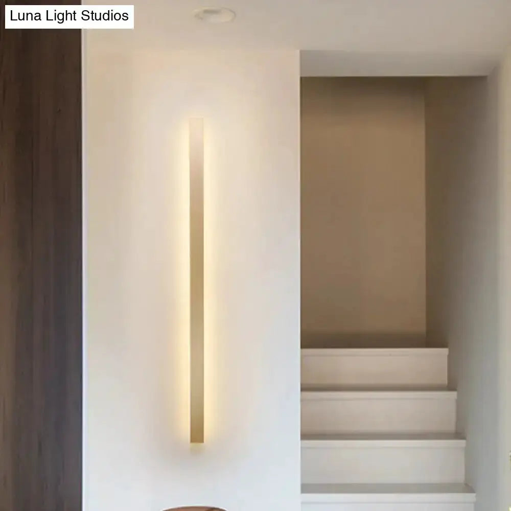 Modern Gold Linear Wall Light Fixture for Stairs