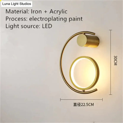 Wall Light Decorbites modern gold LED bedside lamp with circular ring design on Tampa Home & Garden Store