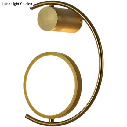 Wall light Decorbites modern gold LED bedside sconce with circular ring design on Tampa Home & Garden Store