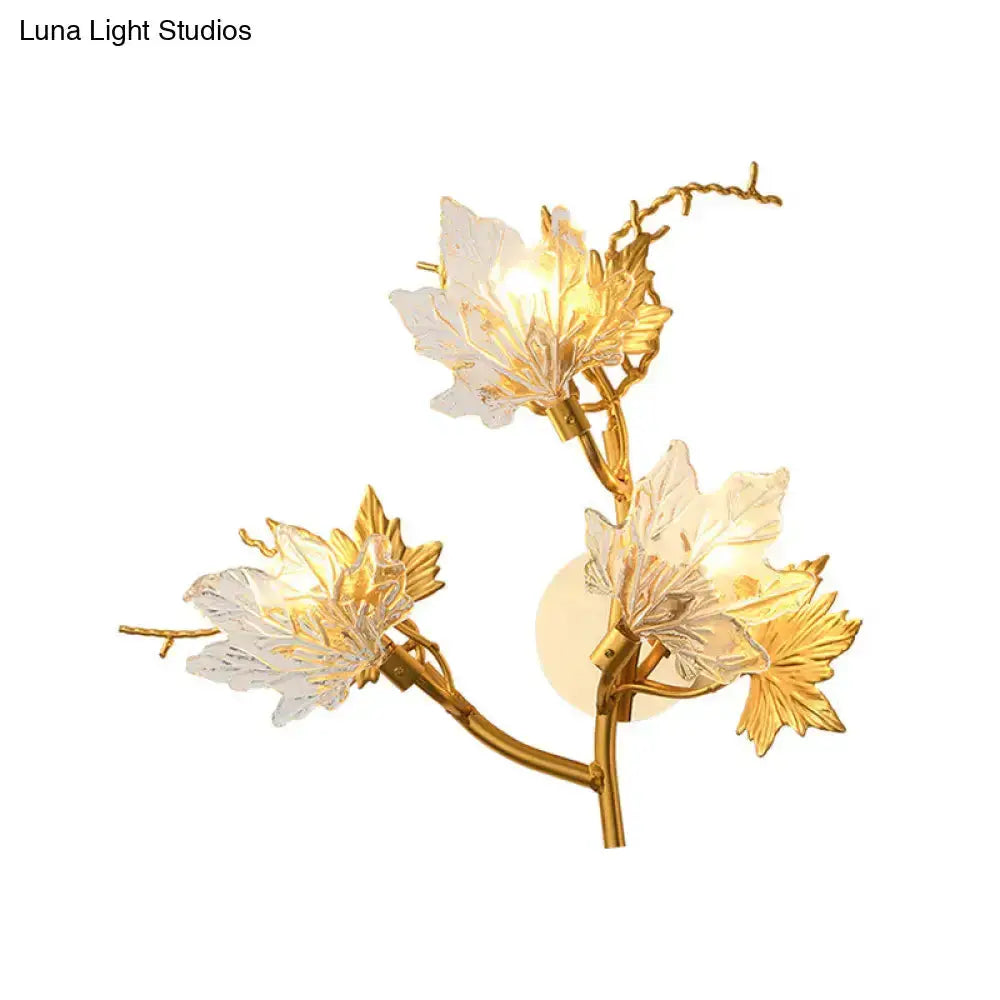 Modern gold maple leaf glass wall light for dining room by Decorbites on Tampa Home & Garden Store