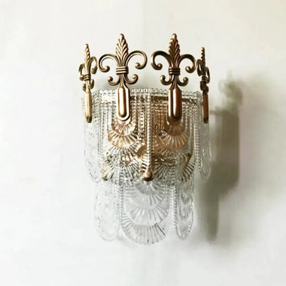 Decorbites gold crown wall sconce with crystal fringe on Tampa Home & Garden Store