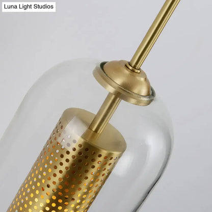 Decorbites Gold Mesh Wall Sconce with brass hardware and perforated shade on Tampa Home & Garden Store