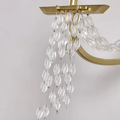 Gold crystal candle sconce with hanging clear glass bead strands by Decorbites on Tampa Home & Garden Store