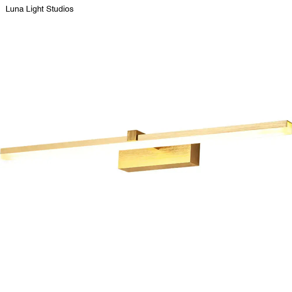 Gold LED vanity light bar with central square mounting block by Decorbites on Tampa Home & Garden Store